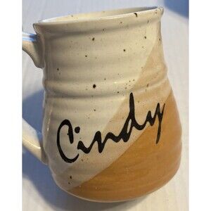 Personalize Clay in Mind ©️ handcrafted Thumb Rest Speckled Multi Cindy Mug Cup
